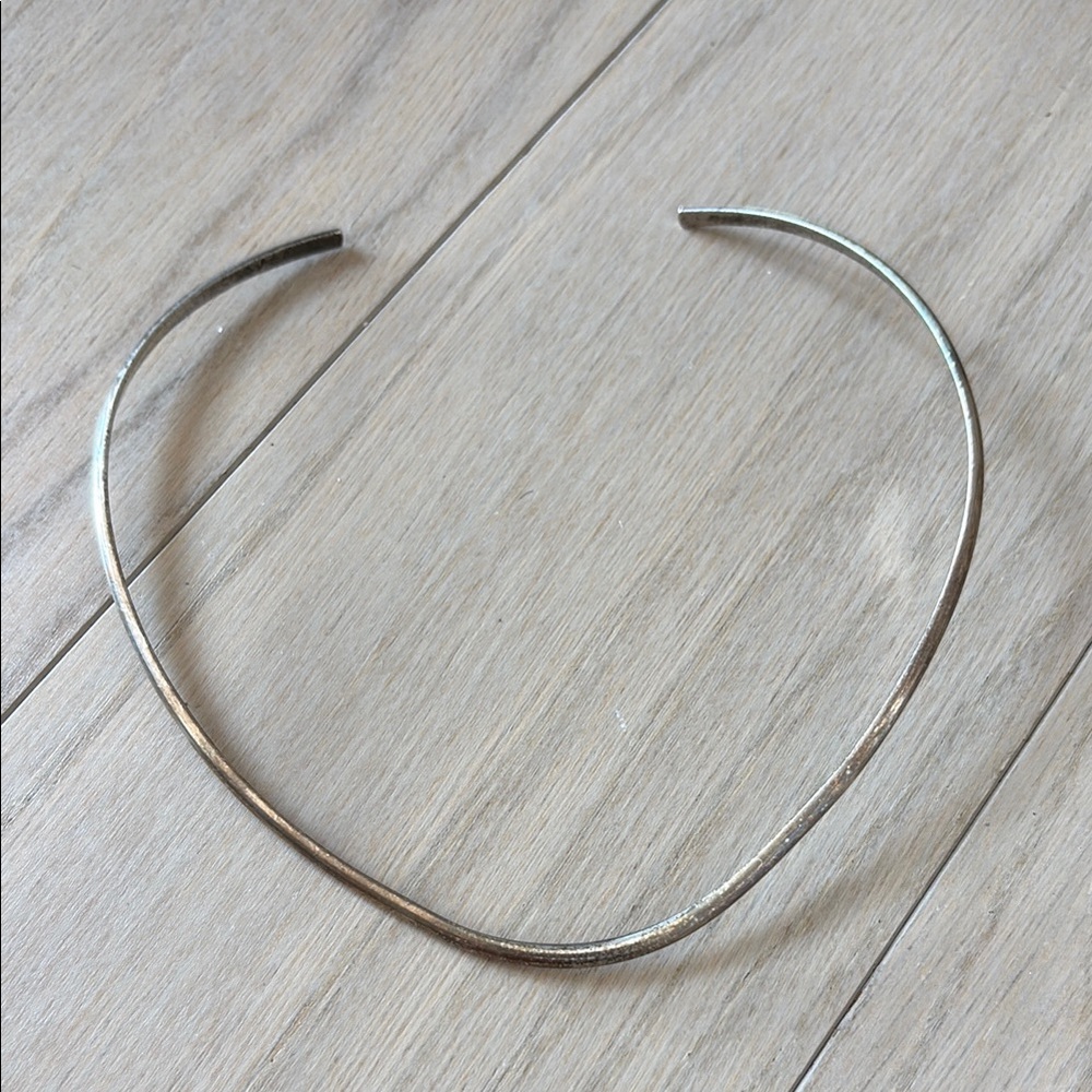 Silver Metallic Torque Necklace